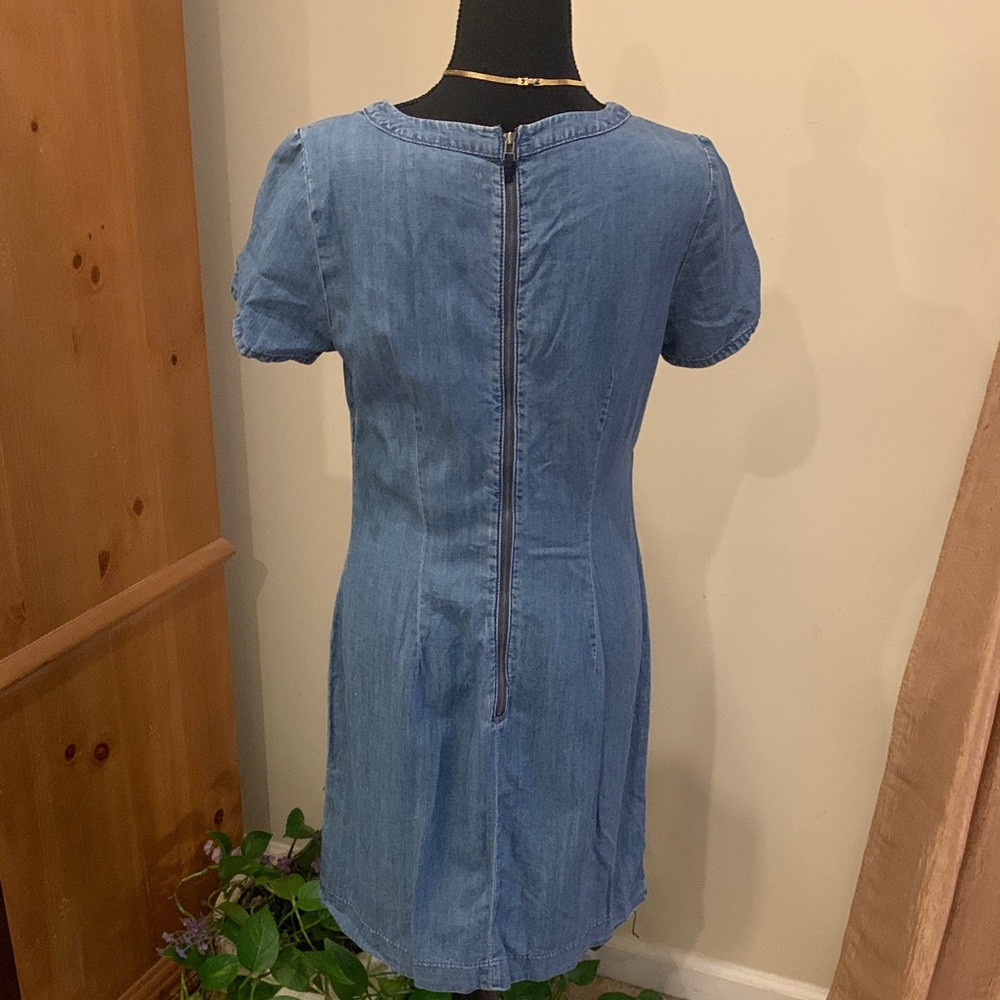🌹Vintage Banana Republic • Light Blue Denim Short Sleeve Mini Dress - Picture 3 of 10